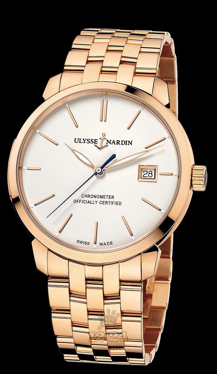 Ulysse Nardin Classic Watch 8156-111-8/91 40 mm Pink gold Case White Dial