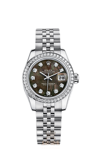 Rolex Lady-Datejust Watch 179384-0036 26 mm Steel / White gold Case Black Dial