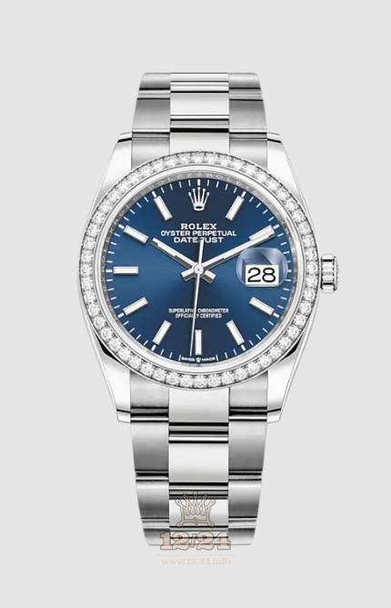 Rolex Datejust Watch 126284rbr-0010 36 mm Stainless steel White gold Case Dark blue Dial