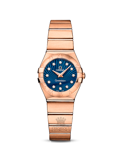 Omega Constellation Watch 123.50.24.60.53.001 24 mm Pink gold Case Dark blue Dial