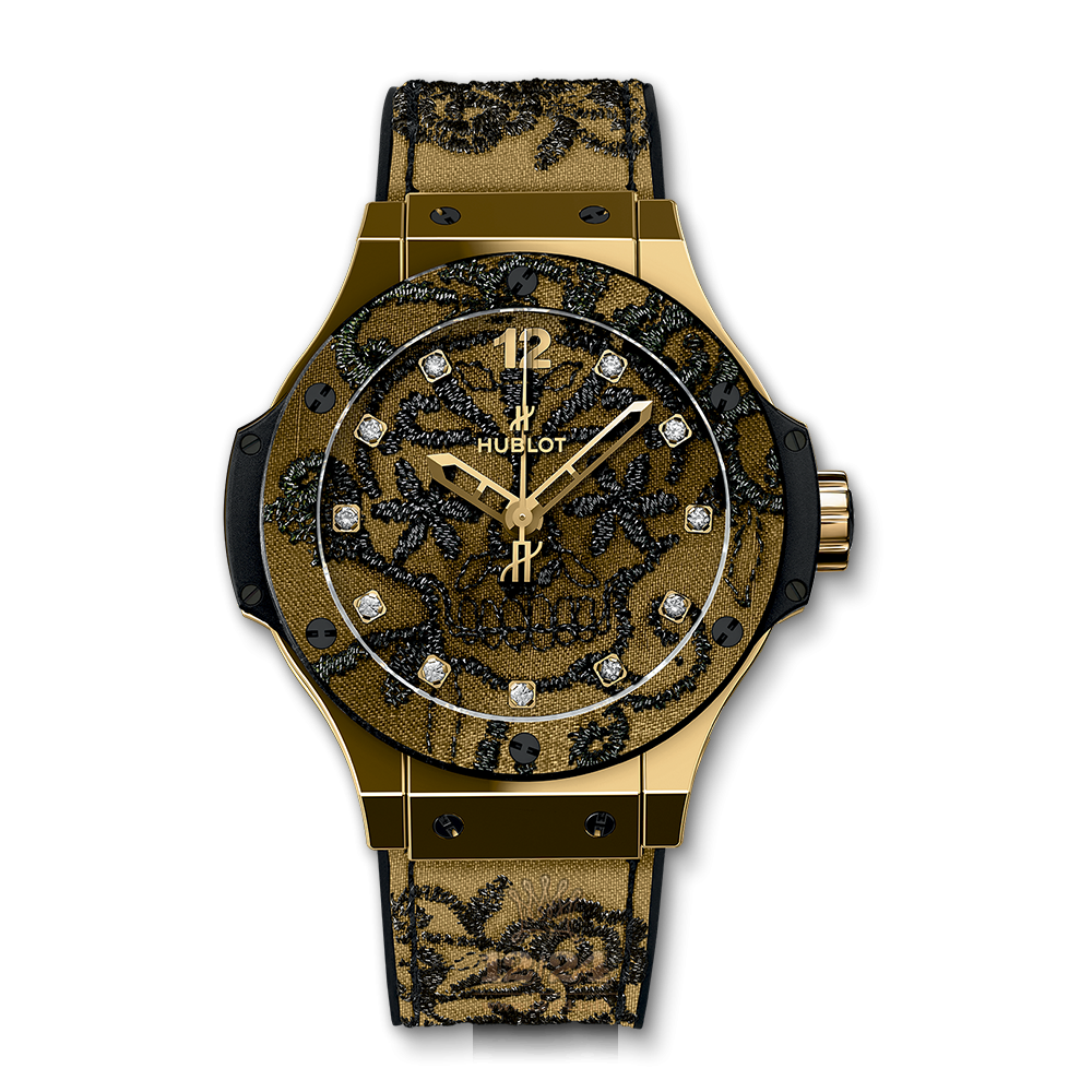 Hublot Big Bang Watch 343.VX.6580.NR.BSK16 41 mm Yellow gold Case Black Golden Dial