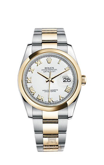 Rolex Datejust Watch 116203-0135 36 mm Steel / Yellow gold Case White Dial