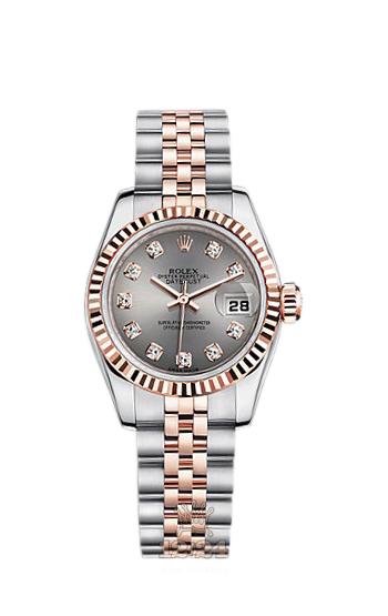 Rolex Lady-Datejust Watch 179171-0028 26 mm Steel / Pink gold Case Gray Dial