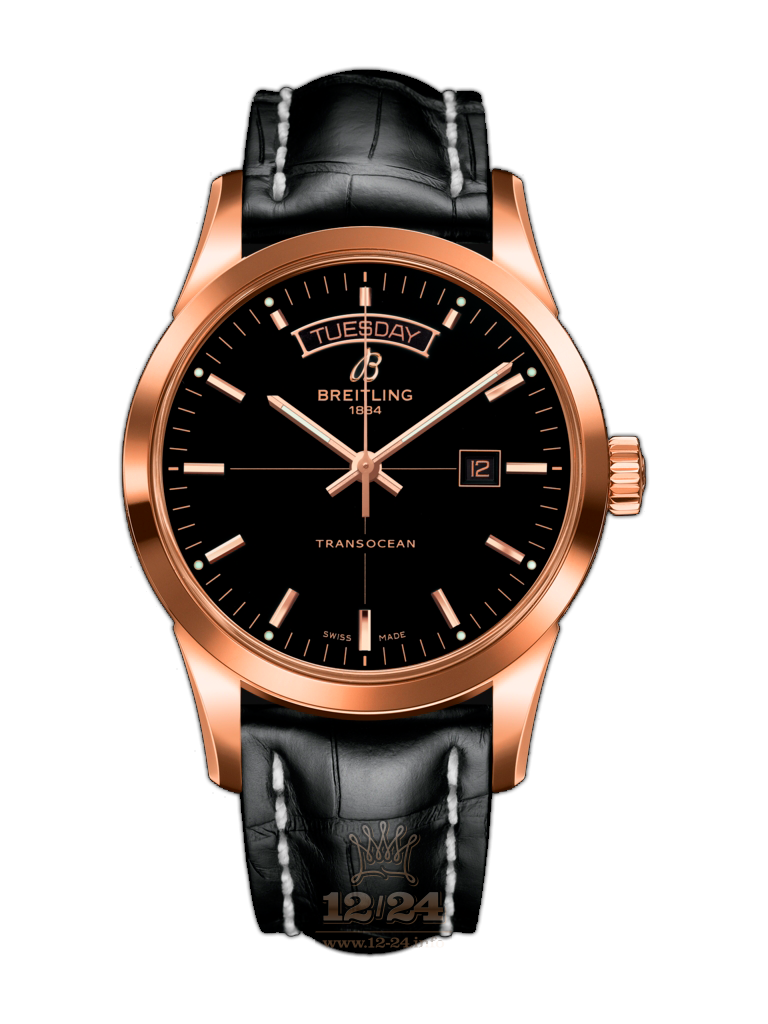 Breitling Transocean Watch R4531012/BB70/743P/R20BA.1 43 mm Red gold Case Black Dial