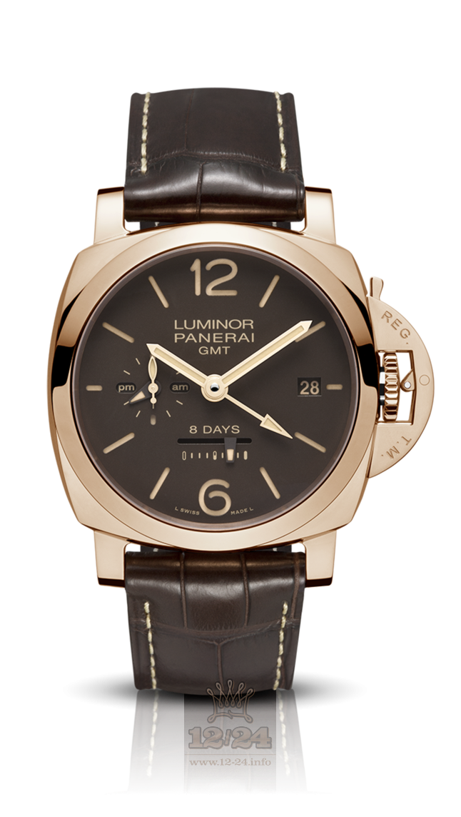 Panerai Luminor 1950 Watch PAM00576 44 mm Red gold Case Brown (chocolate) Dial