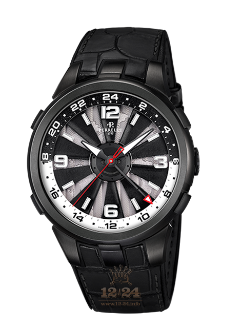 Perrelet Turbine Watch A1093/1A 44 mm Stainless steel PVD coating Case Black Gray Dial