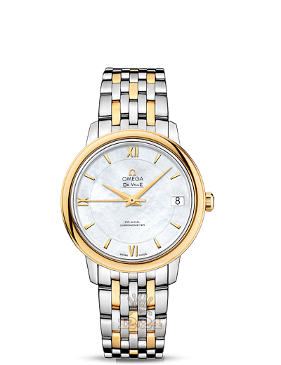 Omega Prestige Watch 424.20.33.20.05.001 33 mm Steel / Yellow gold Case White Dial