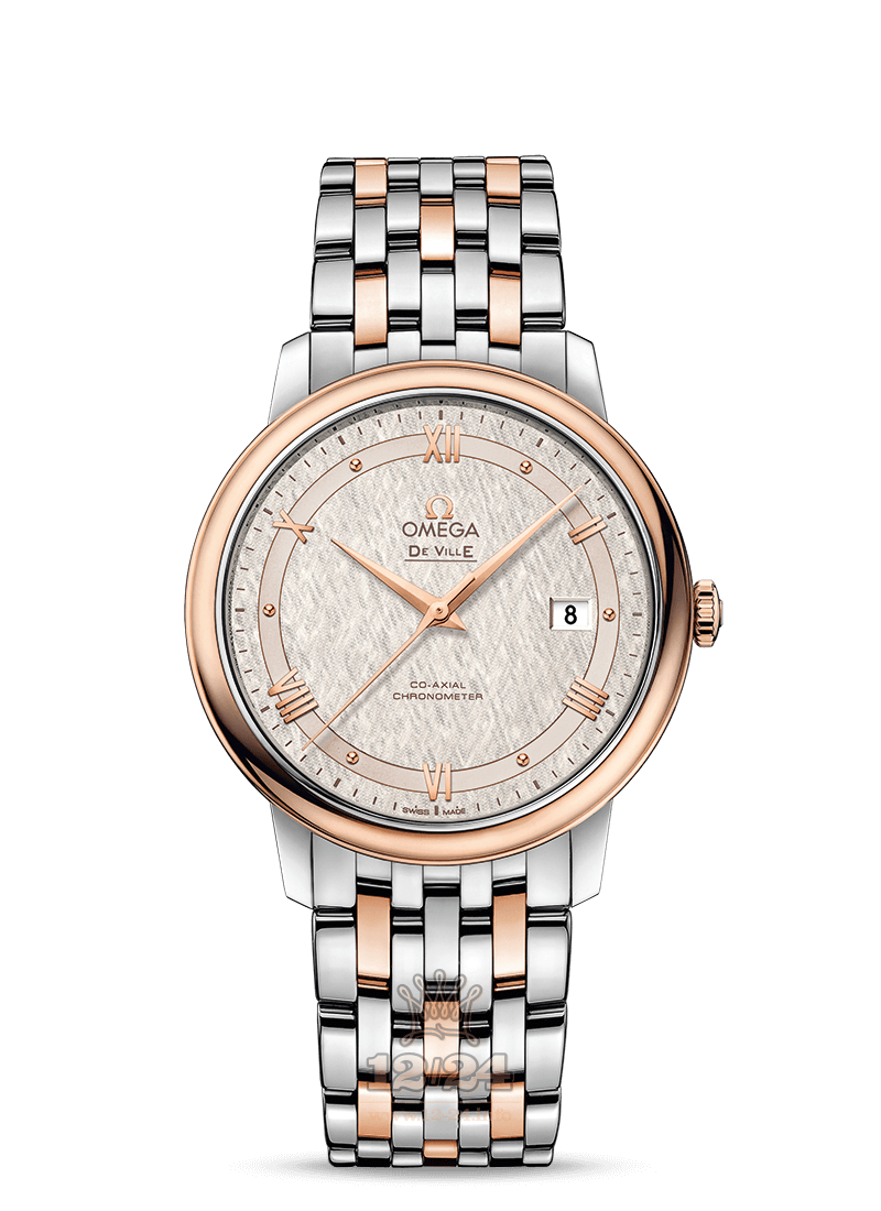 Omega Prestige Watch 424.20.40.20.02.003 40 mm Steel / Pink gold Case Silver Dial