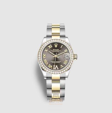 Rolex Datejust Watch 278383rbr-0017 31 mm Stainless steel Yellow gold Case Gray Dial