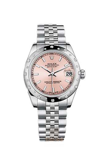 Rolex Datejust Watch 178344-0043 31 mm Steel / White gold Case Pink Dial