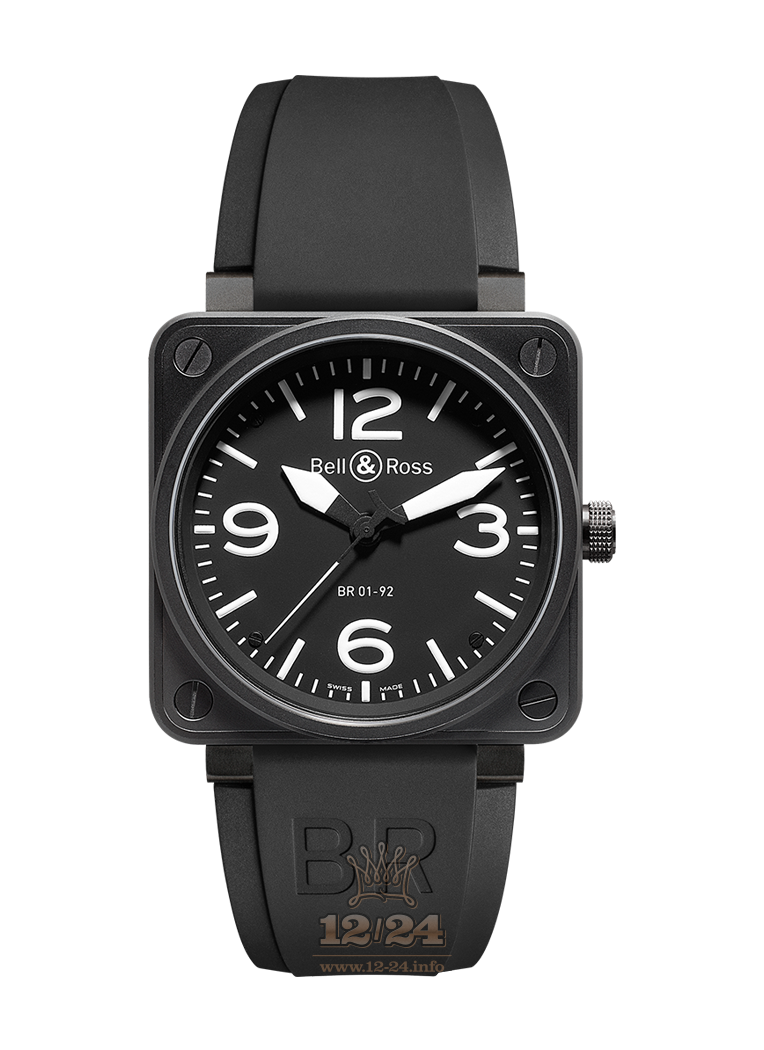 Bell & Ross Instruments Watch BR0192-BL-CA 46 mm Stainless steel Case Black Dial