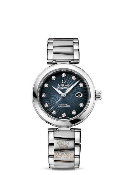 Omega Ladymatic Watch 425.30.34.20.56.001 34 mm Stainless steel Case Gray Dark blue Dial