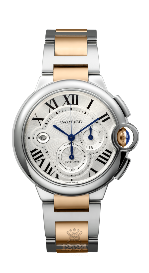 Cartier Ballon Bleu de Cartier Watch W6920063 44 mm Steel / Pink gold Case Silver Dial