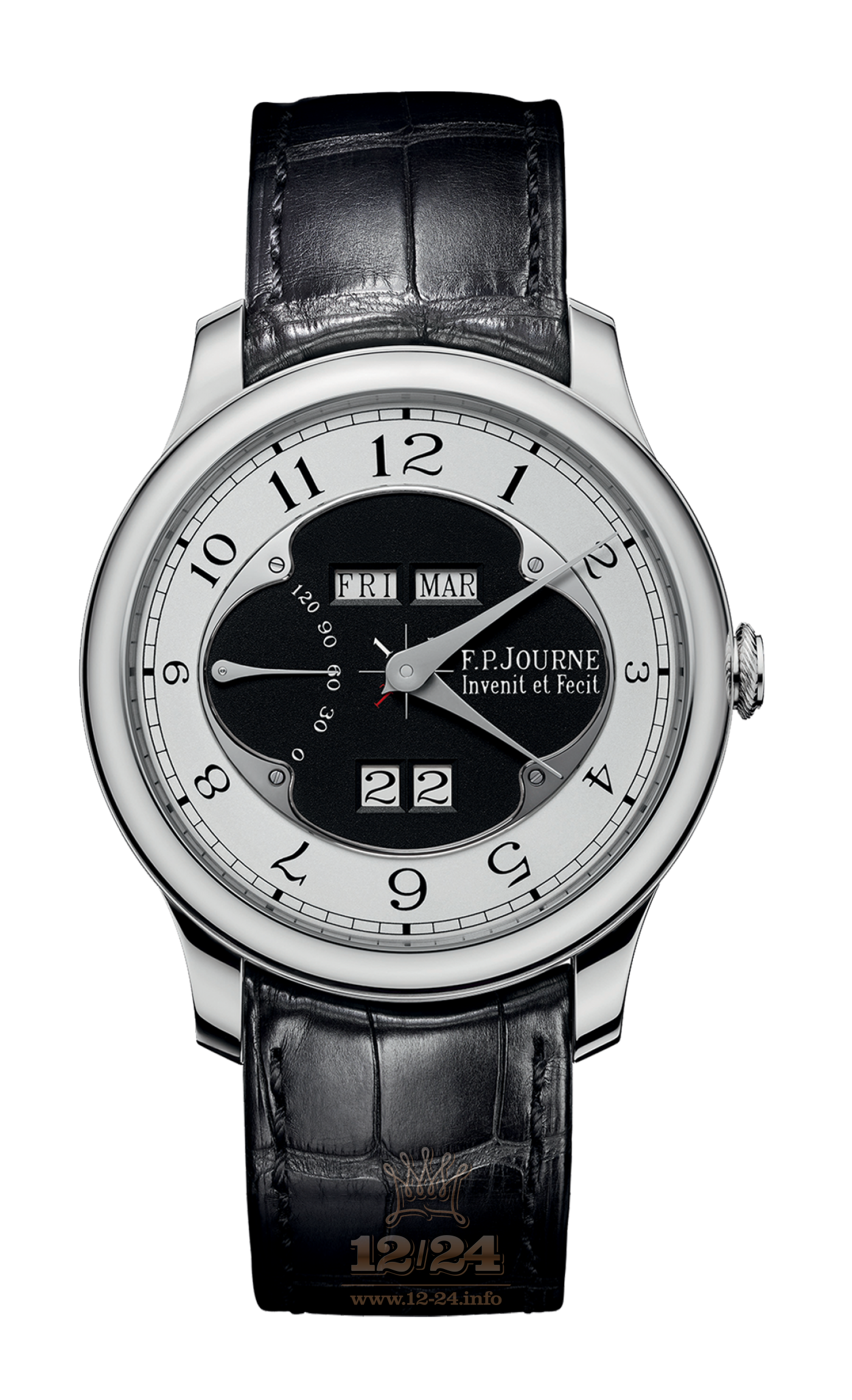 F.P.Journe Exclusive Pieces Watch FPJ-Co-ExclusivePieces-BLC-QuantiemePerpetuel-AL-CuirPl 40 mm Platinum Case White Black Dial