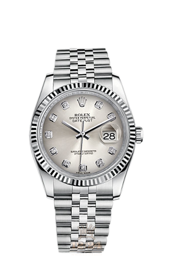 Rolex Datejust Watch 116234-0084 36 mm Steel / White gold Case Silver Dial