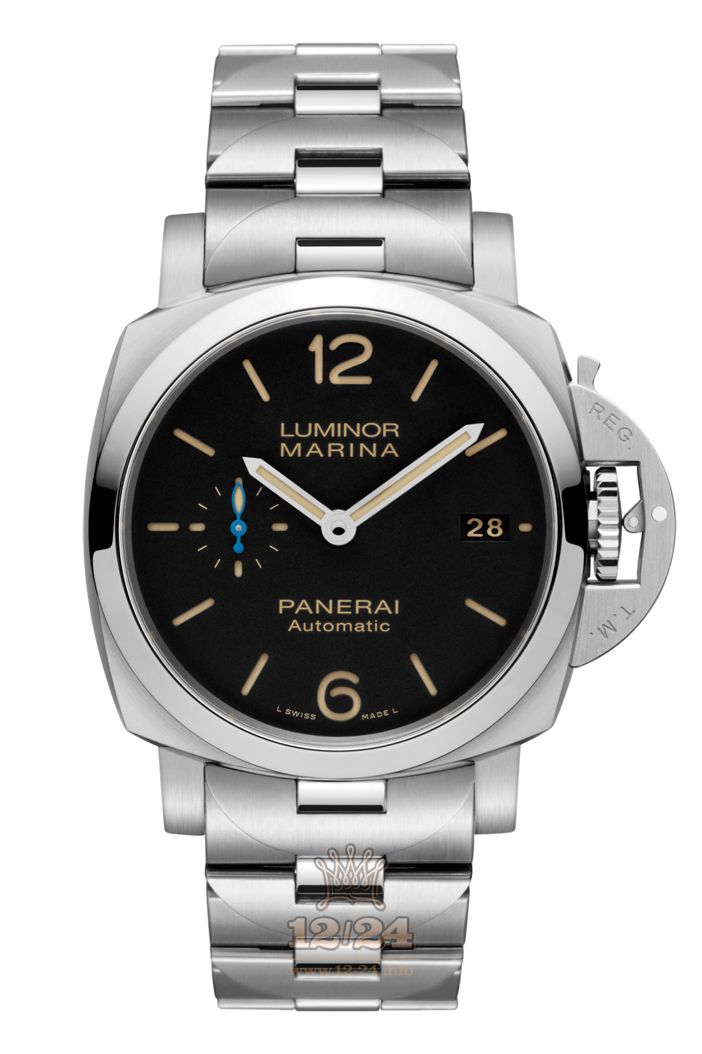 Panerai Luminor 1950 Watch PAM00722 42 mm Stainless steel Case Black Dial