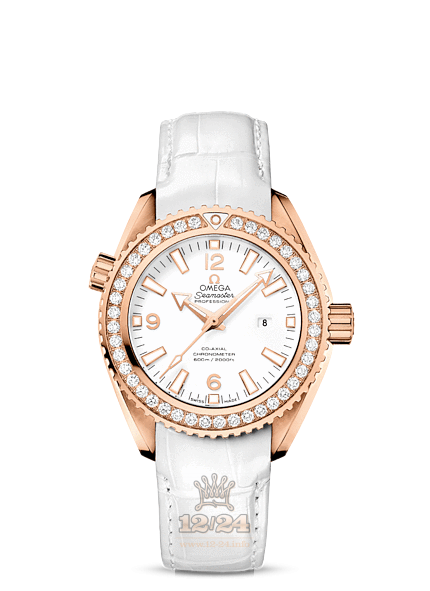 Omega Planet Ocean 600 M Watch 232.58.38.20.04.001 38 mm Pink gold Case White Dial