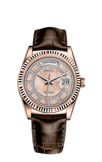 Rolex Day-Date Watch 118135-0068 36 mm Pink gold Case Pink Dial