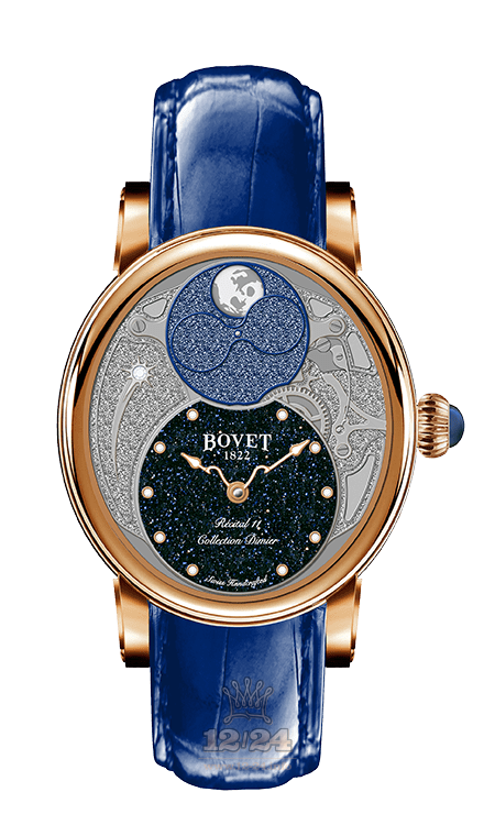 Bovet Dimier Watch R110013 41 mm Pink gold Case Silver Dark blue Dial