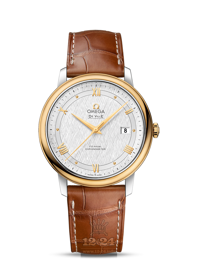 Omega Prestige Watch 424.23.40.20.02.001 40 mm Steel / Yellow gold Case Silver Dial
