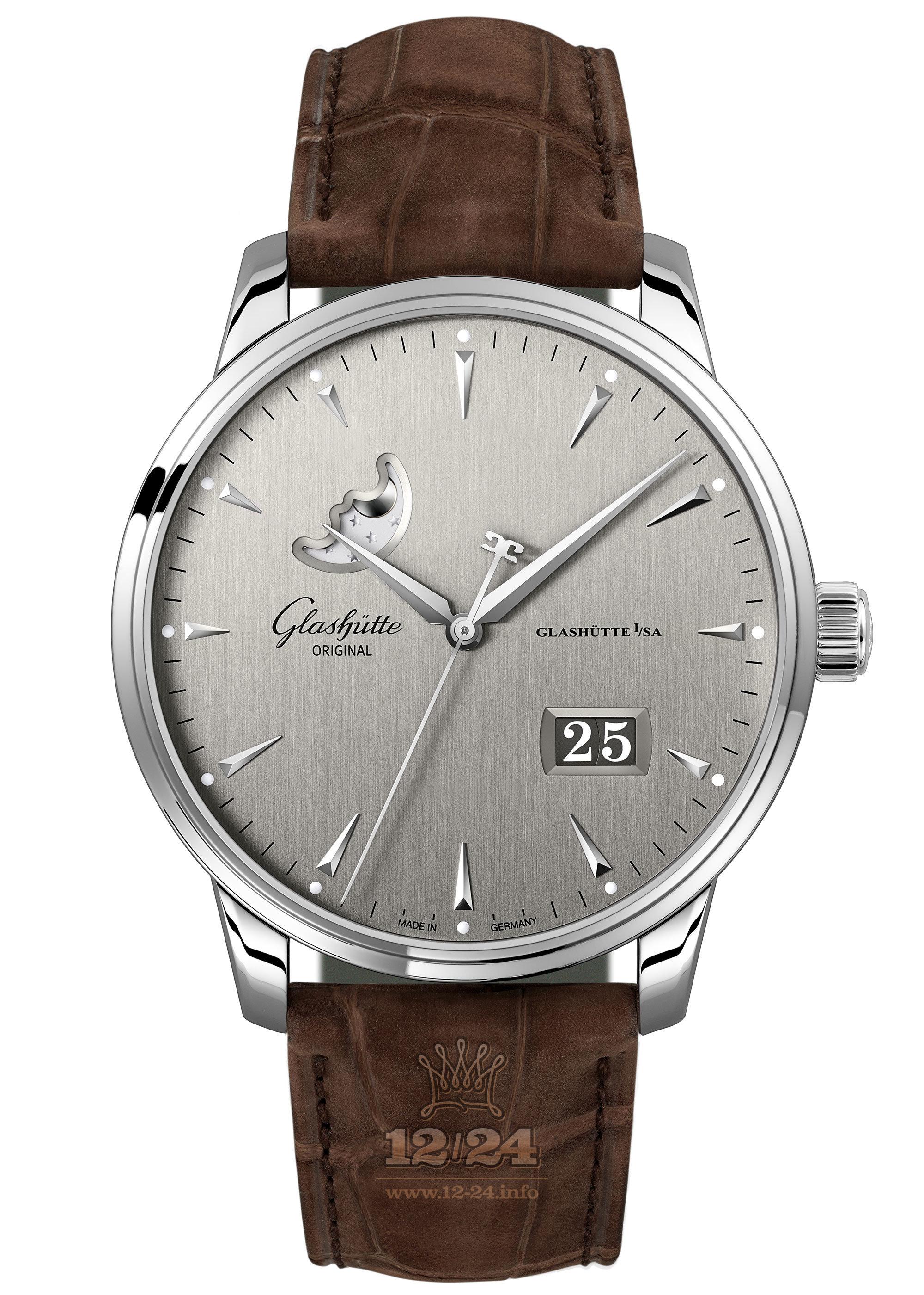 Glashutte Senator Watch 1-36-04-03-02-51 42 mm Stainless steel Case Gray Silver Dial