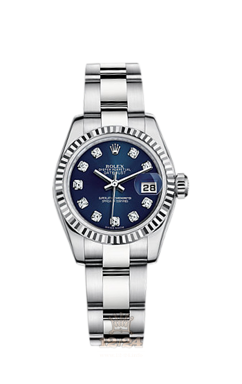 Rolex Lady-Datejust Watch 179174-0050 26 mm Steel / White gold Case Dark blue Dial