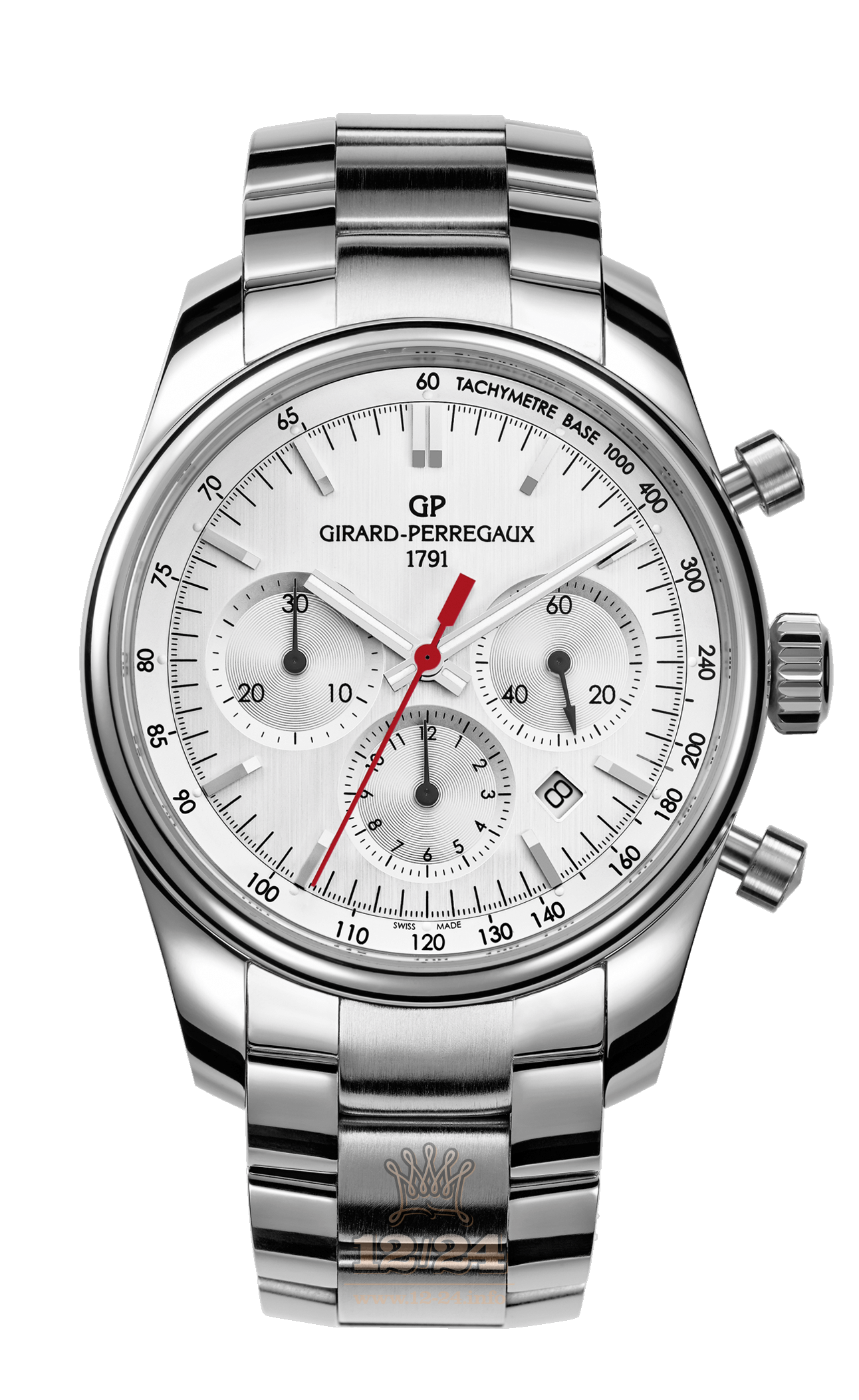 Girard Perregaux Competizione Watch 49590-11-111-11A Stainless steel Case Silver Dial