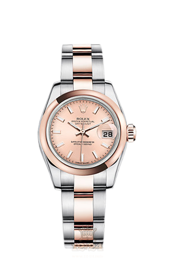 Rolex Lady-Datejust Watch 179161-0016 26 mm Steel / Pink gold Case Pink Dial