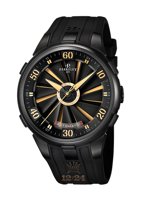 Perrelet Turbine Watch A4053/1 48 mm Stainless steel PVD coating Case Black Dial