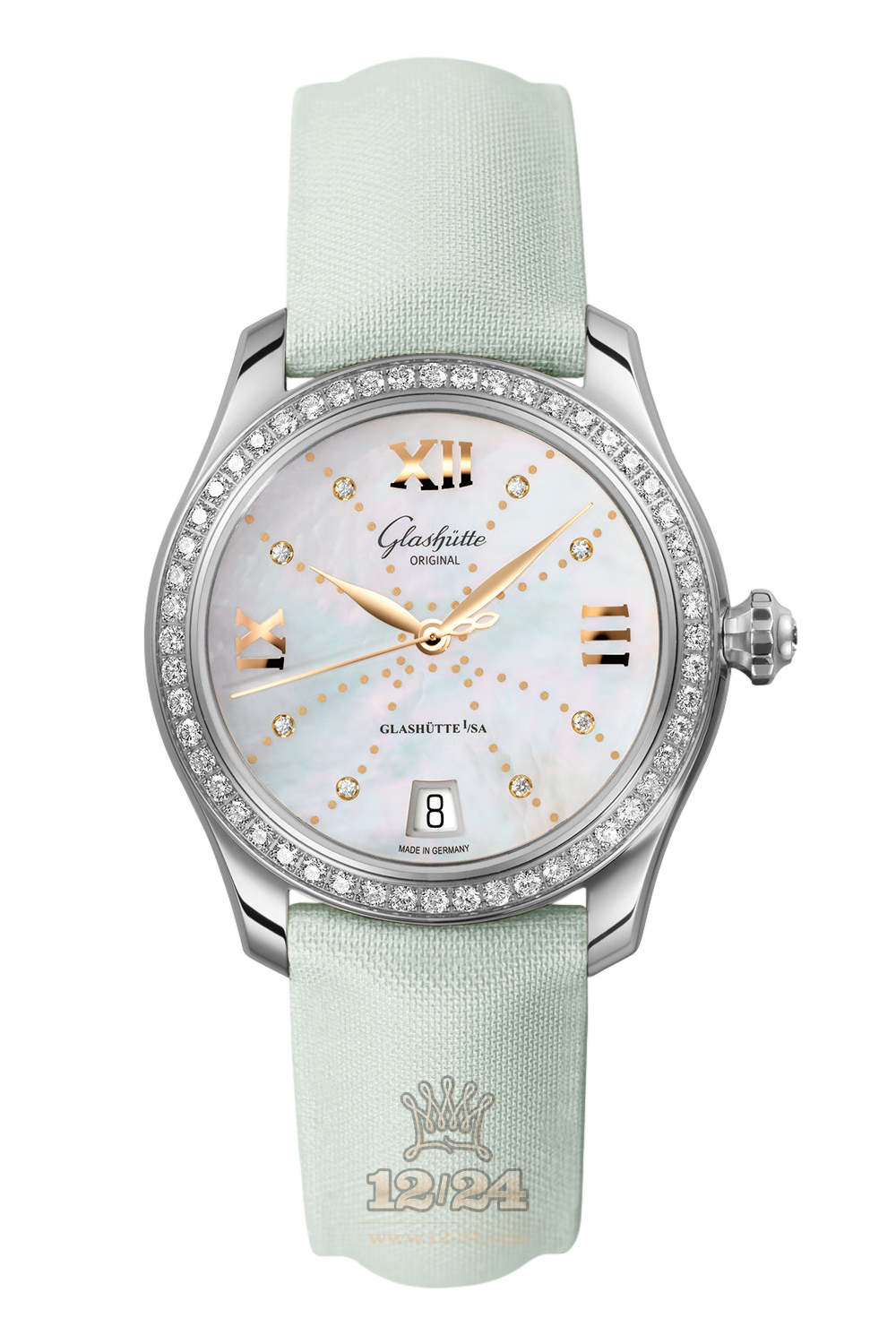 Glashutte Ladies Watch 1-39-22-12-22-04 36 mm Stainless steel Case Silver Blue Dial