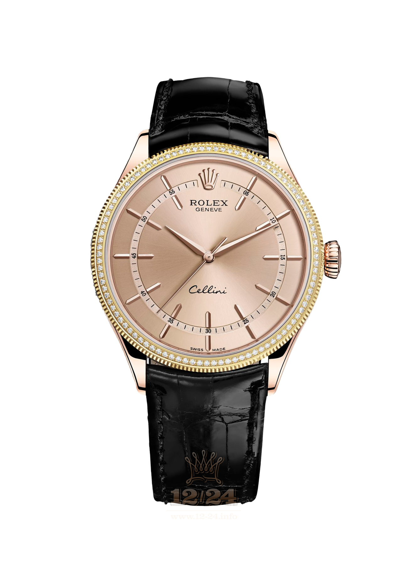 Rolex Cellini Watch 50605rbr-0011 39 mm Pink gold Case Pink Dial