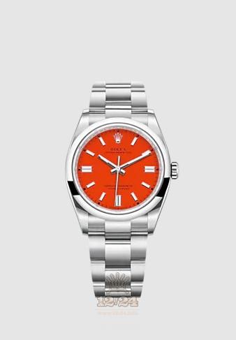Rolex Oyster Perpetual Watch 126000-0007 36 mm Stainless steel Case Orange Dial