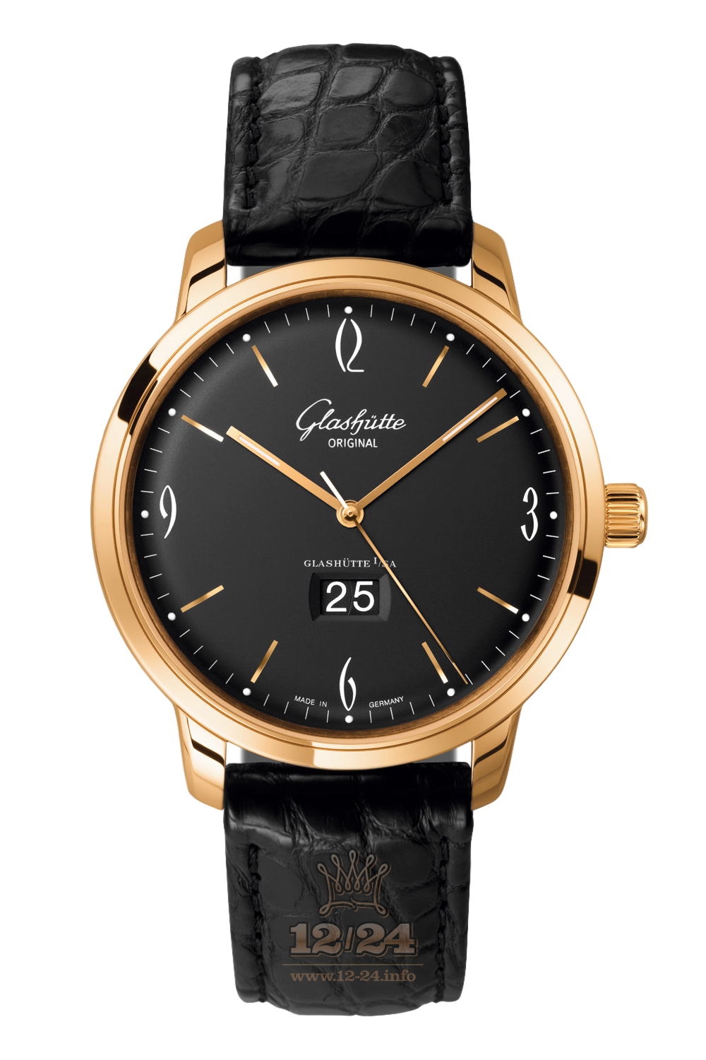 Glashutte Vintage Watch 2-39-47-02-01-04 42 mm Pink gold Case Black Dial