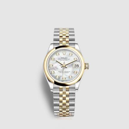 Rolex Datejust Watch 278243-0028 31 mm Stainless steel Yellow gold Case White Dial
