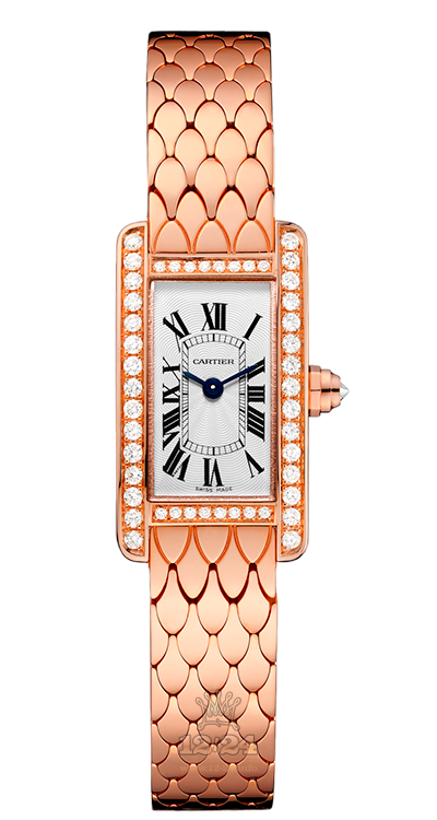 Cartier Tank Watch WB710012 27 mm Pink gold Case Silver Dial
