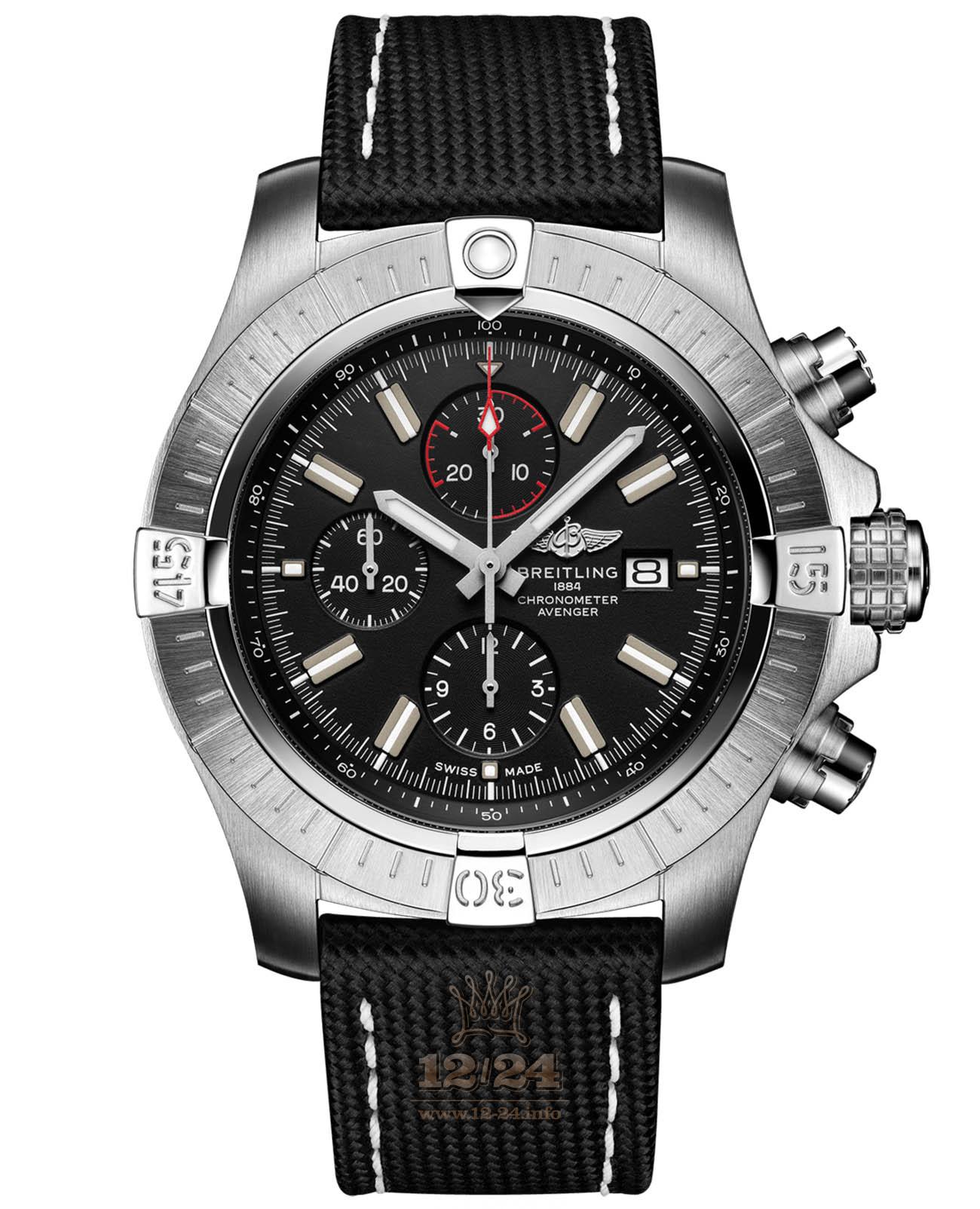 Breitling Avenger Watch A13375101B1X1 48 mm Stainless steel Case Black Dial