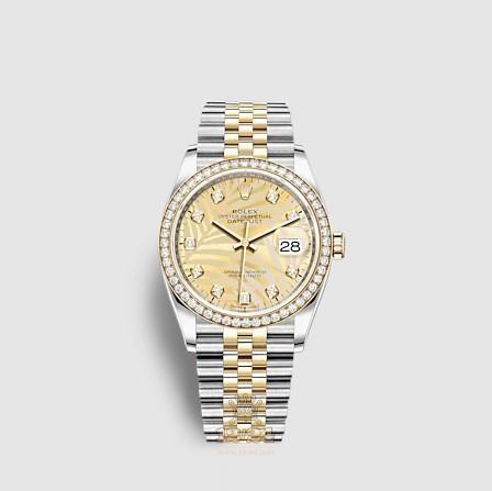 Rolex Datejust Watch 126283rbr-0029 36 mm Stainless steel Yellow gold Case Yellow Dial