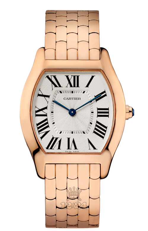 Cartier Tortue Watch W1556366 39 mm Pink gold Case Silver Dial
