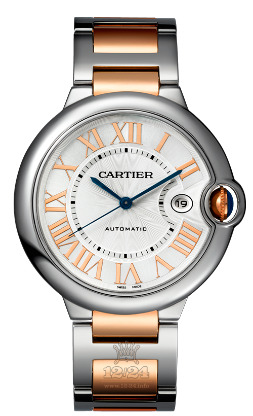Cartier Ballon Bleu de Cartier Watch W6920095 42 mm Steel / Pink gold Case Silver Dial