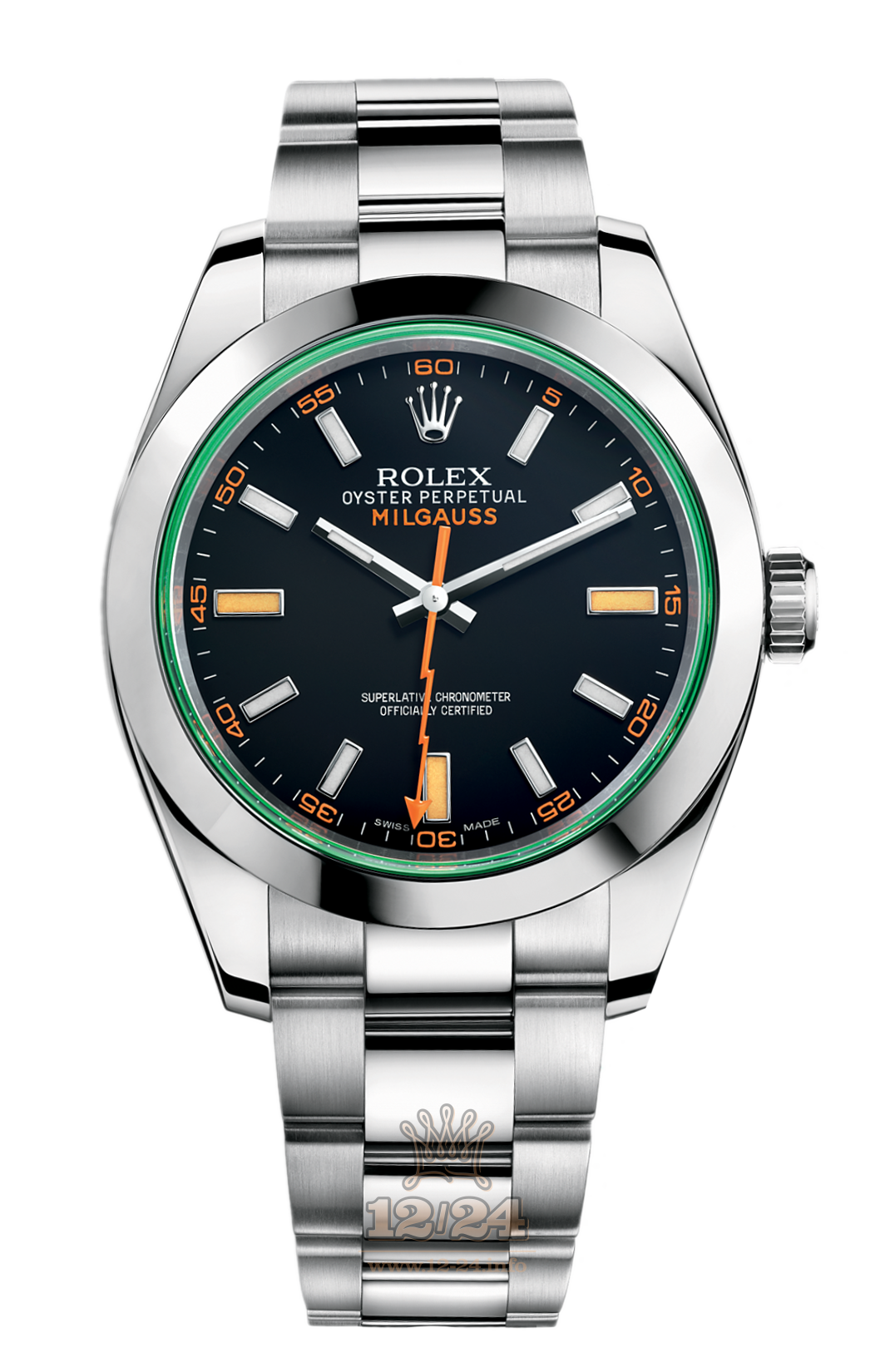 Rolex Milgauss Watch 116400gv-0001 40 mm Stainless steel Case Black Dial
