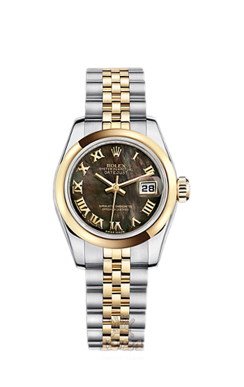 Rolex Lady-Datejust Watch 179163-0118 26 mm Steel / Yellow gold Case Black Dial