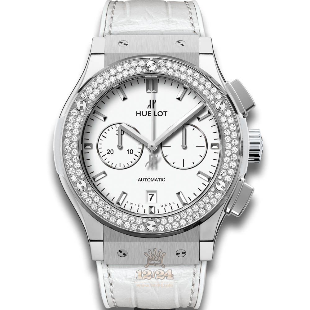 Hublot Classic Fusion Watch 541.NE.2010.LR.1104 42 mm Titanium Case White Dial