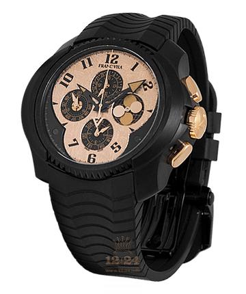 Franc Vila Cobra Watch 10I.QP-GOLD.V01 52 mm Stainless steel Pink gold Titanium Case Black Golden Dial