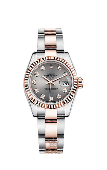 Rolex Lady-Datejust Watch 179171-0044 26 mm Steel / Pink gold Case Gray Dial