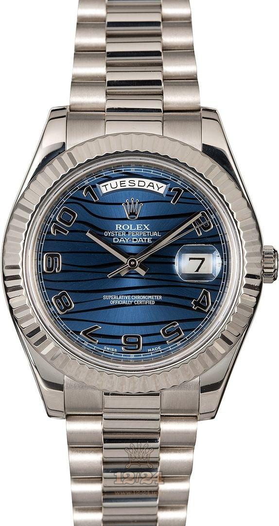 Rolex Day-Date II Watch 218239 41 mm White gold Case Dark blue Dial