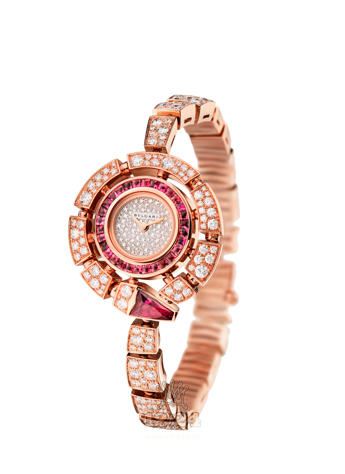 Bvlgari Serpenti Watch 102536 SPP30D2RUGD2C 30 mm Pink gold Case Silver Dial