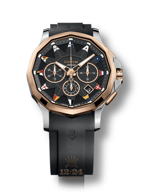 Corum Admiral Watch A984/03157 42 mm Steel / Pink gold Case Black Dial