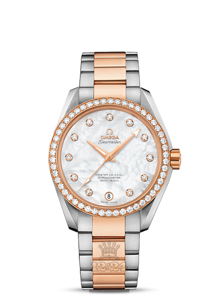 Omega Aqua Terra 150 M Watch 231.25.39.21.55.001 38 mm Steel / Pink gold Case White Dial