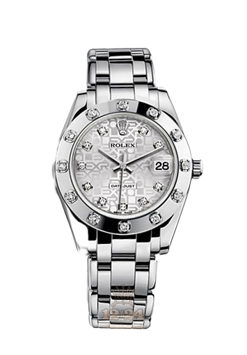Rolex Pearlmaster Watch 81319-0009 34 mm White gold Case Silver Dial