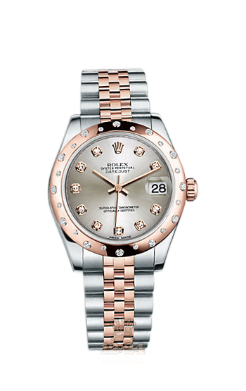 Rolex Lady-Datejust Watch 178341-0046 31 mm Steel / Pink gold Case Silver Dial